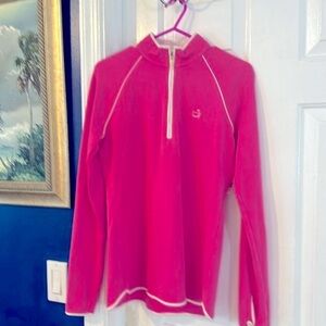 Women’s Clover by  Bobby Jones Pink & White Masters 1/4 Zip Pullover Size M